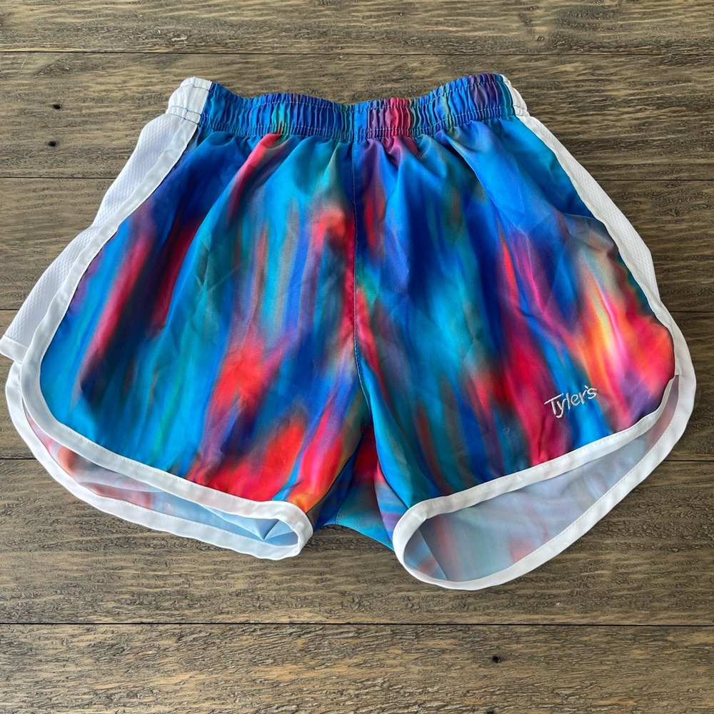 Tyler’s multicolor athletic shorts, size Youth Large